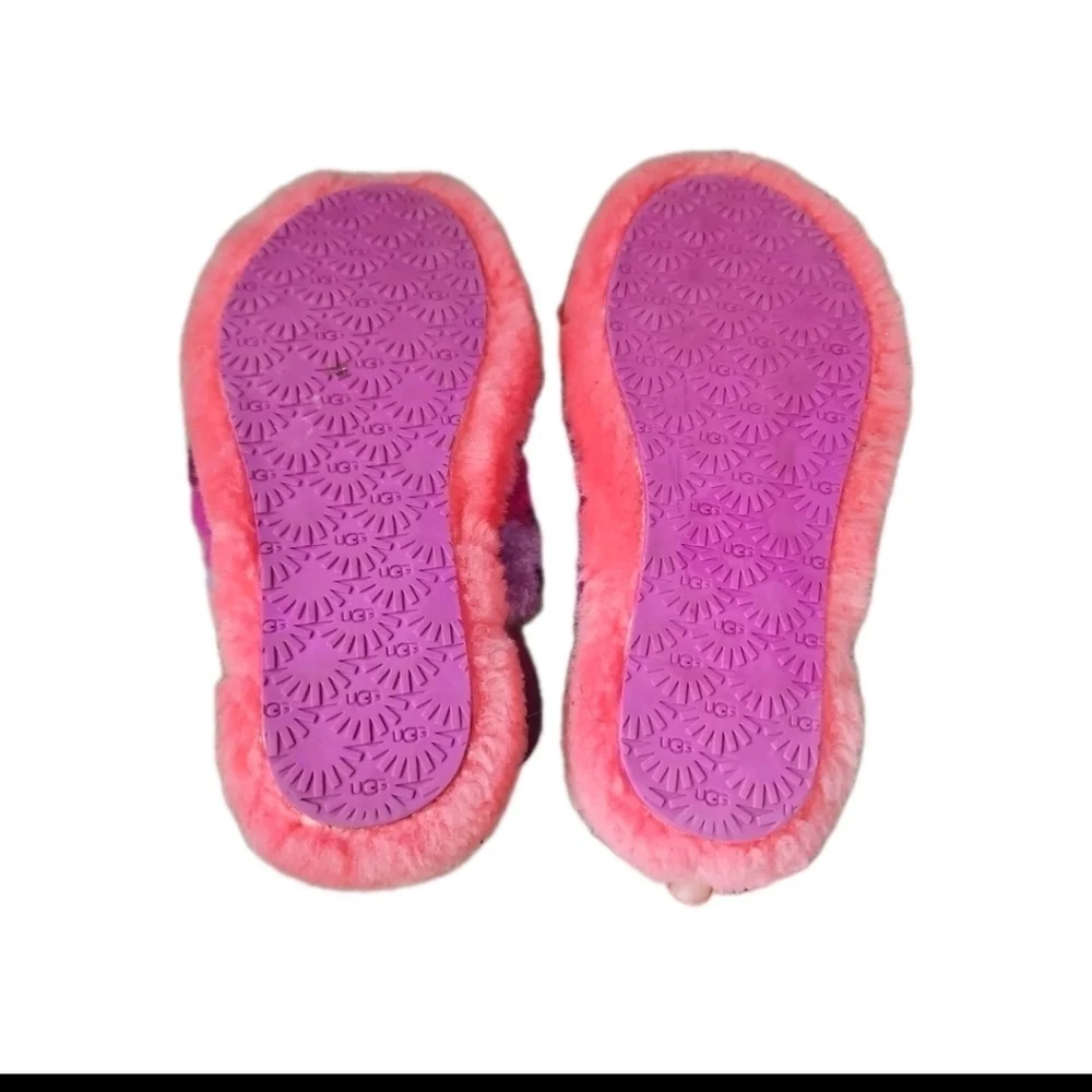 Ugg Big Girls Oh Yeah Gradient Furry Indoor/ Outdoor Colorful Slippers 1